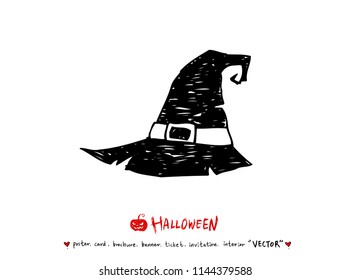 Hand drawn Halloween poster - vector
