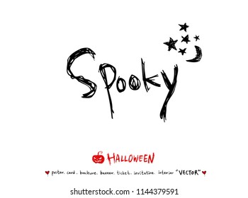Hand drawn Halloween poster - vector