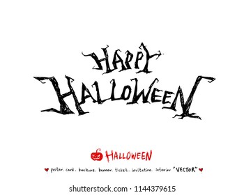 Hand drawn Halloween poster - vector