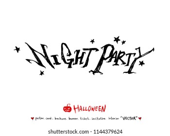 Hand drawn Halloween poster - vector