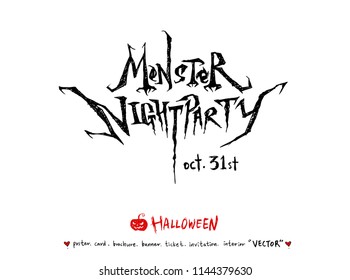 Hand drawn Halloween poster - vector