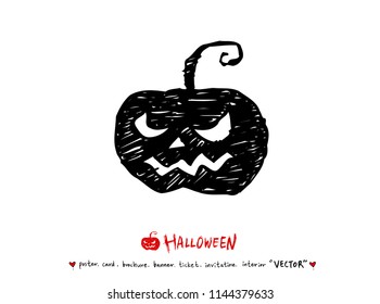 Hand drawn Halloween poster - vector