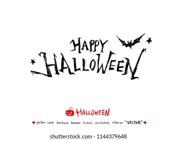 Hand drawn Halloween poster - vector