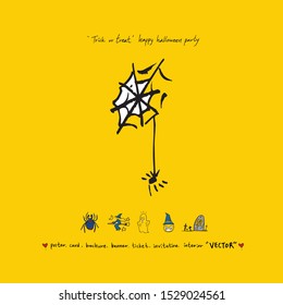 Hand drawn Halloween poster - vector  