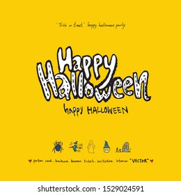 Hand drawn Halloween poster - vector  