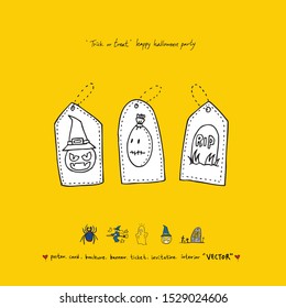 Hand drawn Halloween poster - vector  