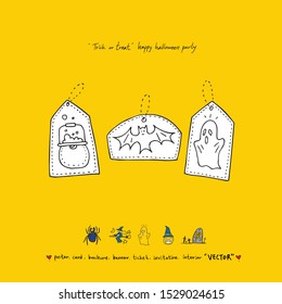 Hand drawn Halloween poster - vector  