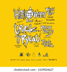 Hand drawn Halloween poster - vector  