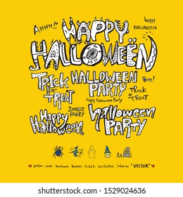 Hand drawn Halloween poster - vector  