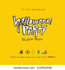 Hand drawn Halloween poster - vector  