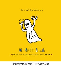 Hand drawn Halloween poster - vector  