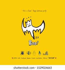 Hand drawn Halloween poster - vector  