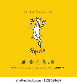 Hand drawn Halloween poster - vector  