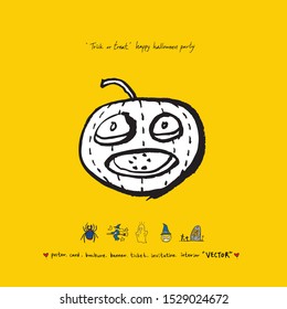 Hand drawn Halloween poster - vector  