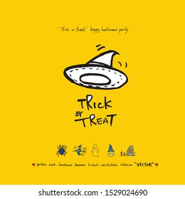 Hand drawn Halloween poster - vector  