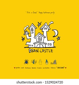 Hand drawn Halloween poster - vector  