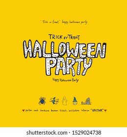 Hand drawn Halloween poster - vector  