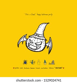 Hand drawn Halloween poster - vector  