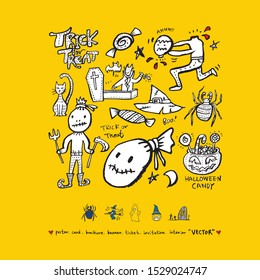 Hand drawn Halloween poster - vector  