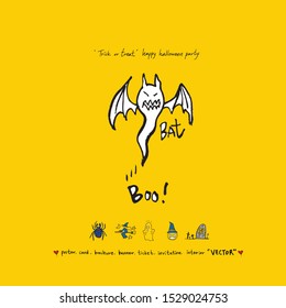 Hand drawn Halloween poster - vector  
