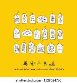 Hand drawn Halloween poster - vector  