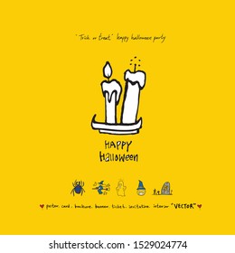 Hand drawn Halloween poster - vector  