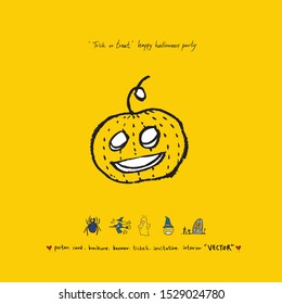 Hand drawn Halloween poster - vector  