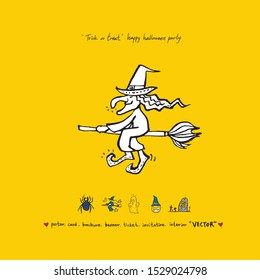 Hand drawn Halloween poster - vector  
