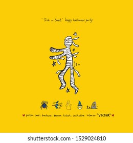Hand drawn Halloween poster - vector  