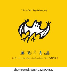 Hand drawn Halloween poster - vector  