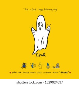 Hand drawn Halloween poster - vector  