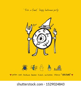 Hand drawn Halloween poster - vector  