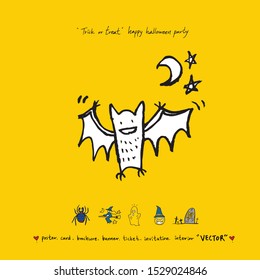 Hand drawn Halloween poster - vector  