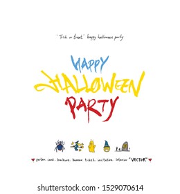 Hand drawn Halloween poster - vector 