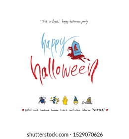 Hand drawn Halloween poster - vector 
