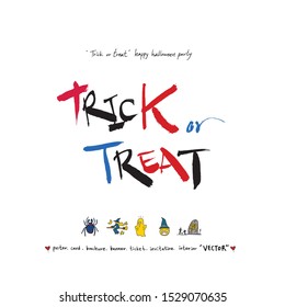 Hand drawn Halloween poster - vector 