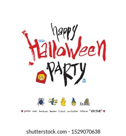 Hand drawn Halloween poster - vector 