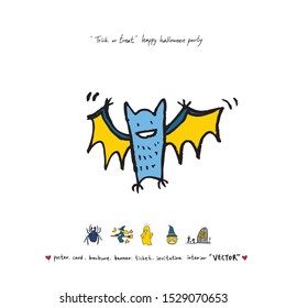 Hand drawn Halloween poster - vector 