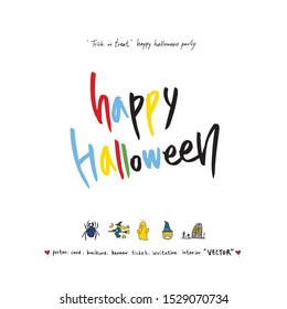 Hand drawn Halloween poster - vector 