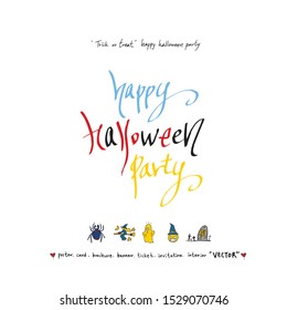Hand drawn Halloween poster - vector 