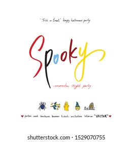 Hand drawn Halloween poster - vector 