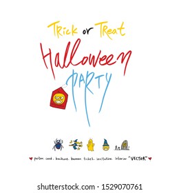 Hand drawn Halloween poster - vector 