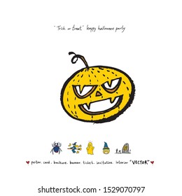 Hand drawn Halloween poster - vector 
