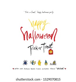 Hand drawn Halloween poster - vector 