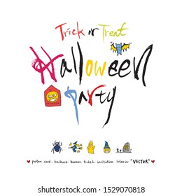 Hand drawn Halloween poster - vector 