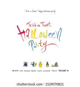 Hand drawn Halloween poster - vector 