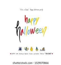 Hand drawn Halloween poster - vector 