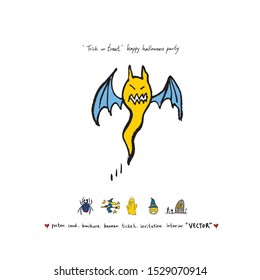 Hand drawn Halloween poster - vector 