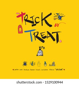 Hand drawn Halloween poster - vector 