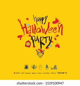 Hand drawn Halloween poster - vector 